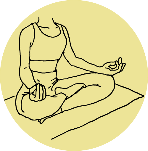 ヨガマットの上