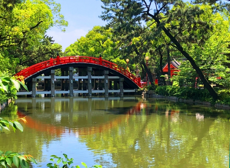 住吉大社の象徴ともいわれる反橋。