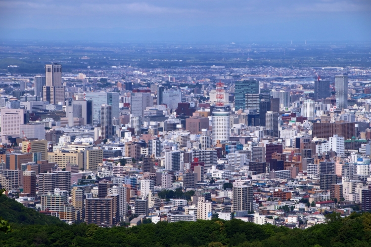 藻岩山から見た札幌の街