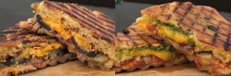 三鷹産の小麦粉を使用したハーブたっぷりのホットサンド