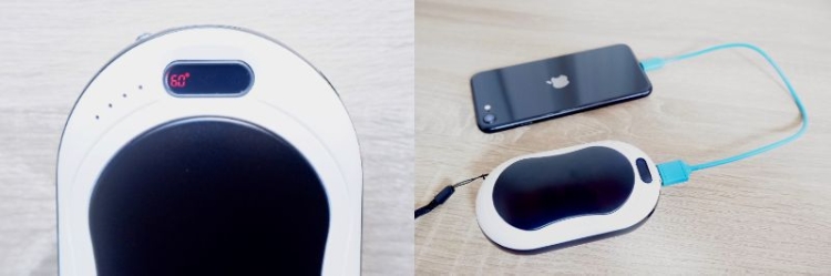 40℃、50℃、60℃から選択できます。モバイルバッテリーとしても活躍