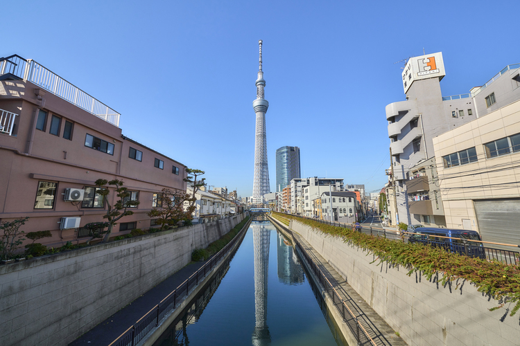 北十間川に写る逆さスカイツリー
© （公財）東京観光財団