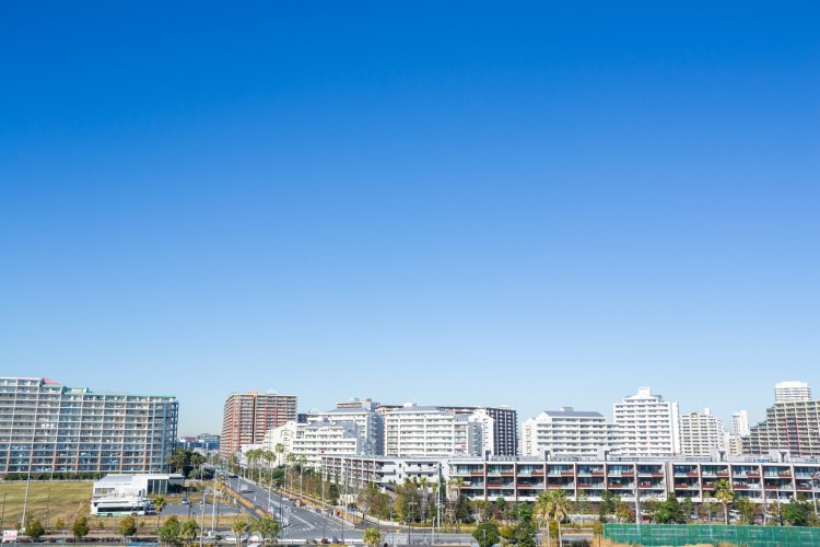 都市計画のため整然とした街並みが広がる