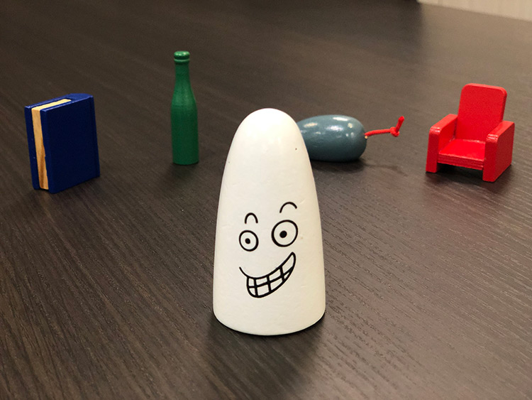 ▲とるコマはオバケ！ 白いオバケはコマとして存在しますよね