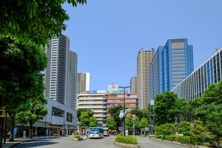 武蔵小杉駅前の様子
