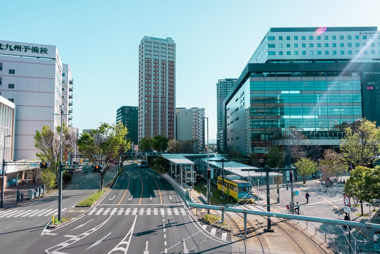 熊本市中心街の様子