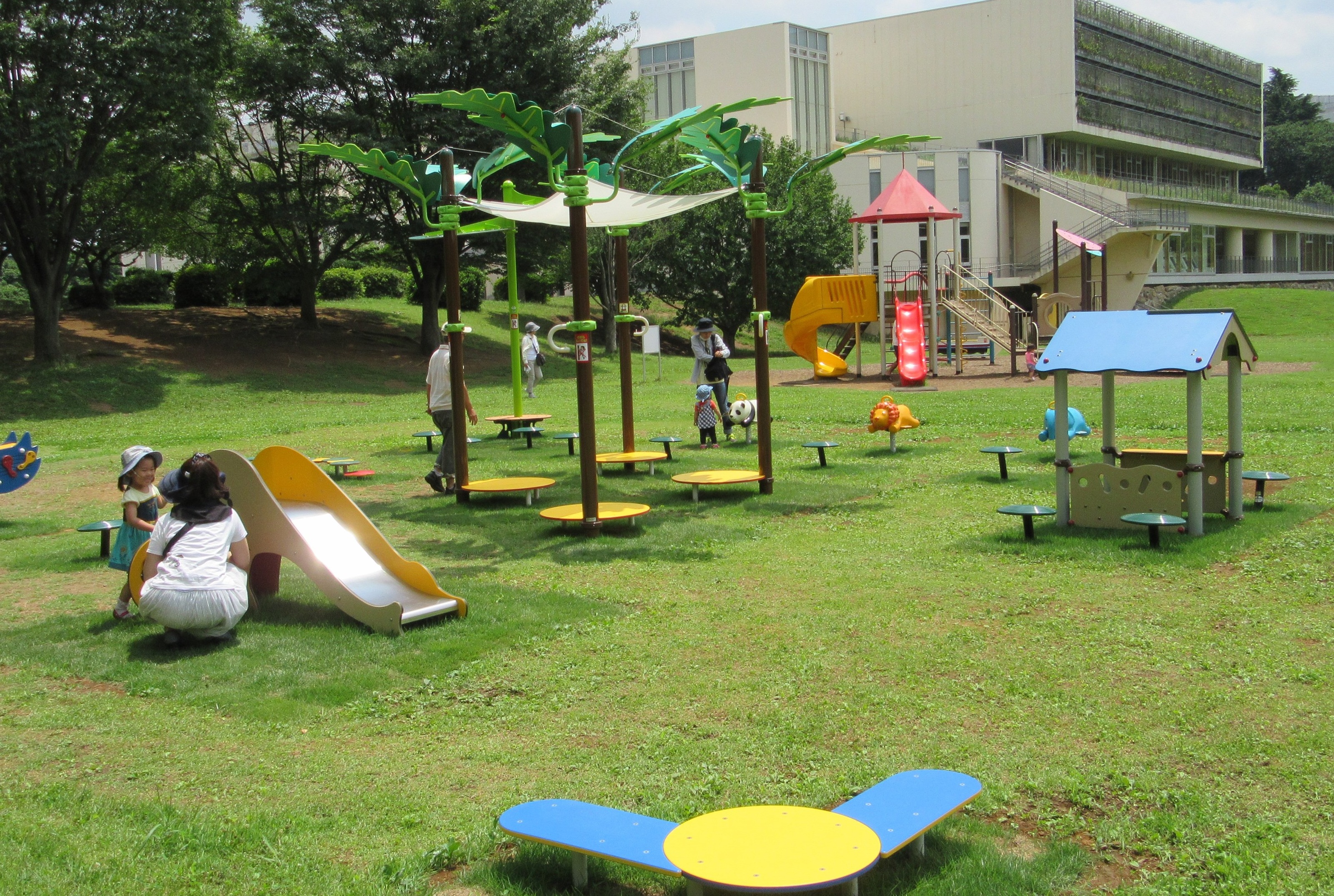 子ども向けの複合遊具などもある