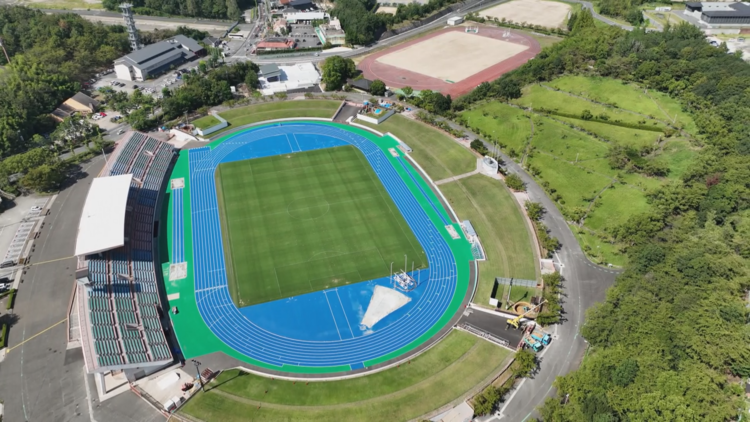開放感ある陸上競技場