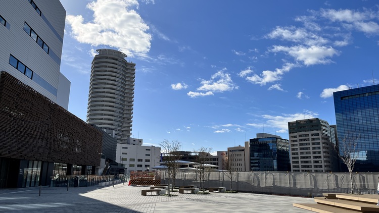 新たに開通した北大阪急行・箕面船場阪大前駅周辺（2023年12月現在）