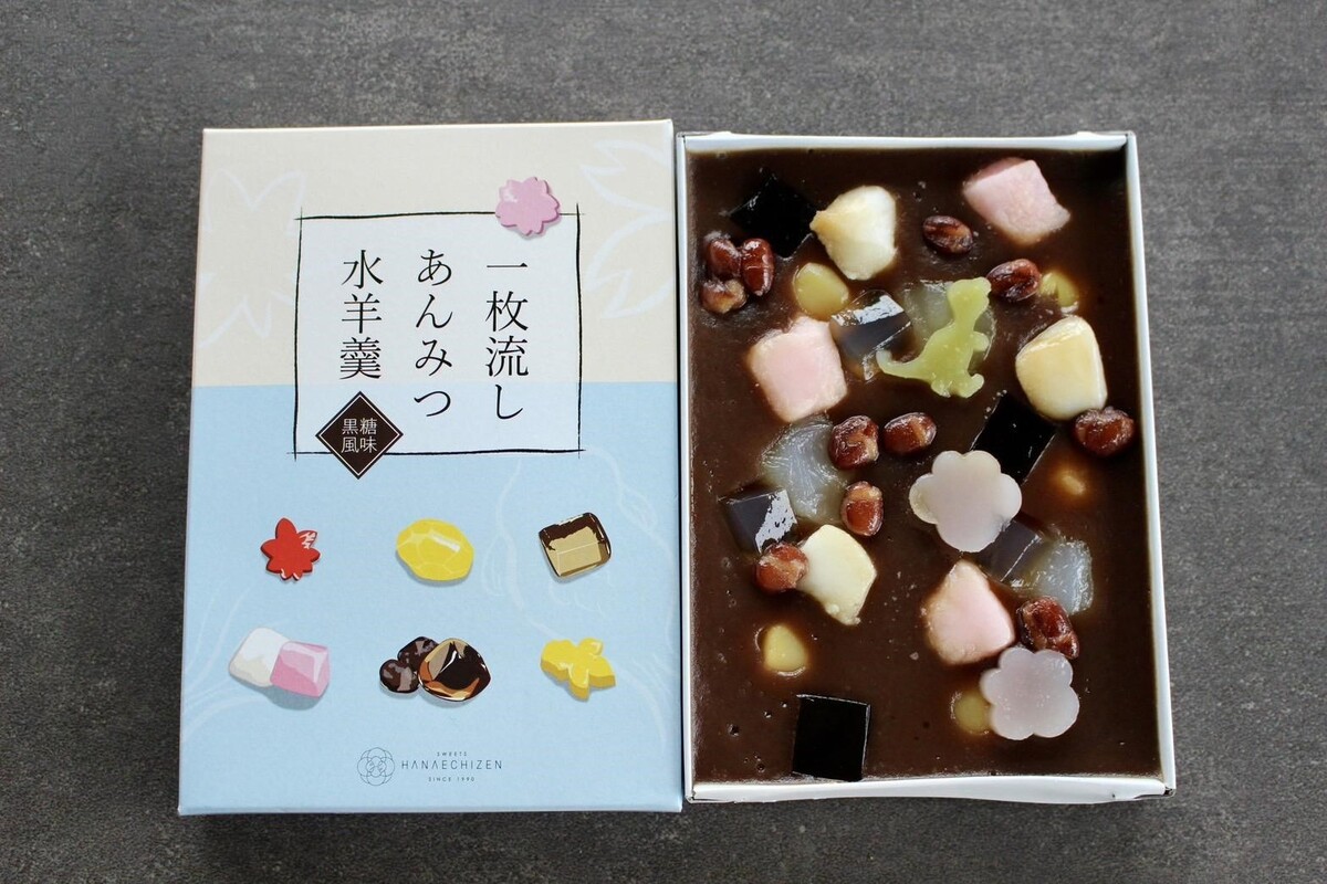 【ご当地お菓子】羽二重餅や栗、寒天がたっぷり！ 福井の贅沢和菓子「一枚流し あんみつ水羊羹」