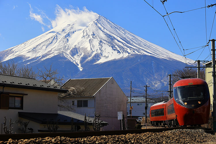 富士山と特急電車