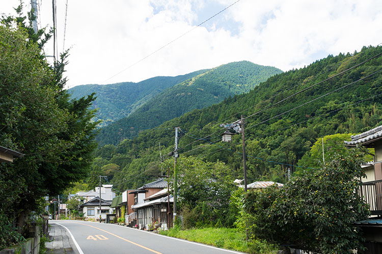 山に囲まれた身延の町