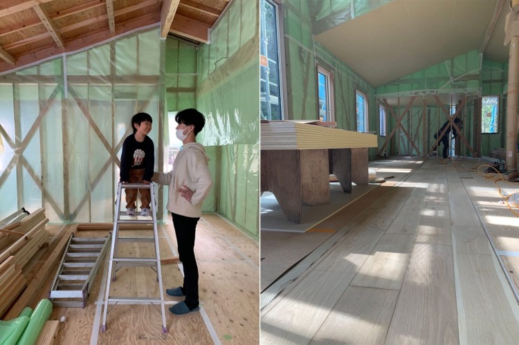 息子さんは打ち合わせで現場に来るたびに、脚立や工具に興味しんしん