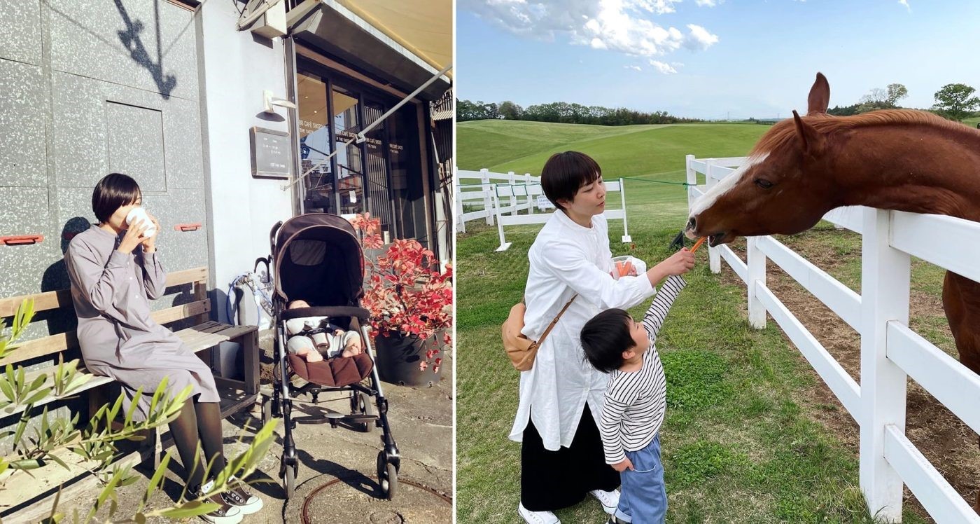 週末になると家族でおでかけ。おしゃれなカフェや牧場も近い