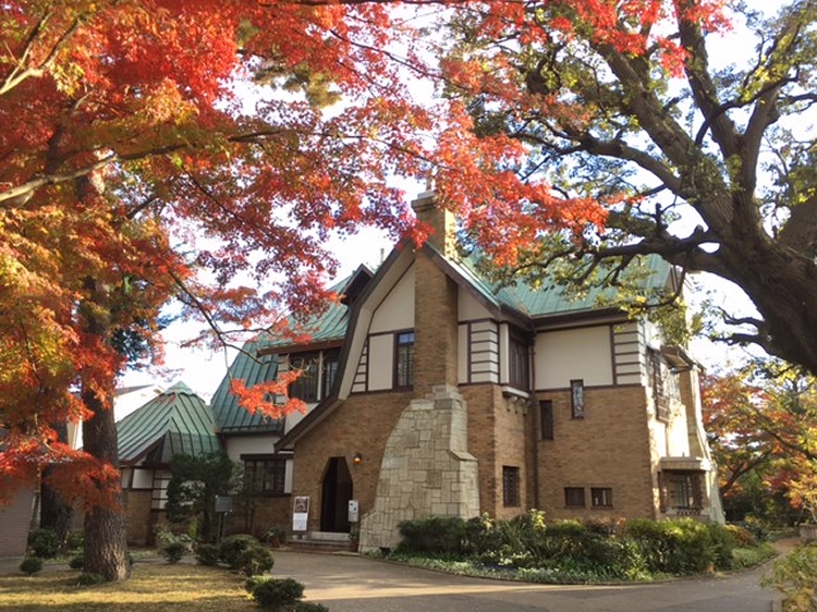 ▲瀟洒な洋館。紅葉の時期に訪れても楽しい