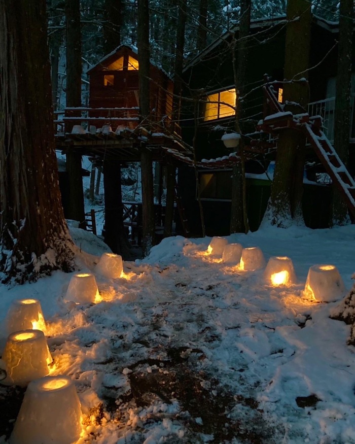 雪の日のツリーハウス