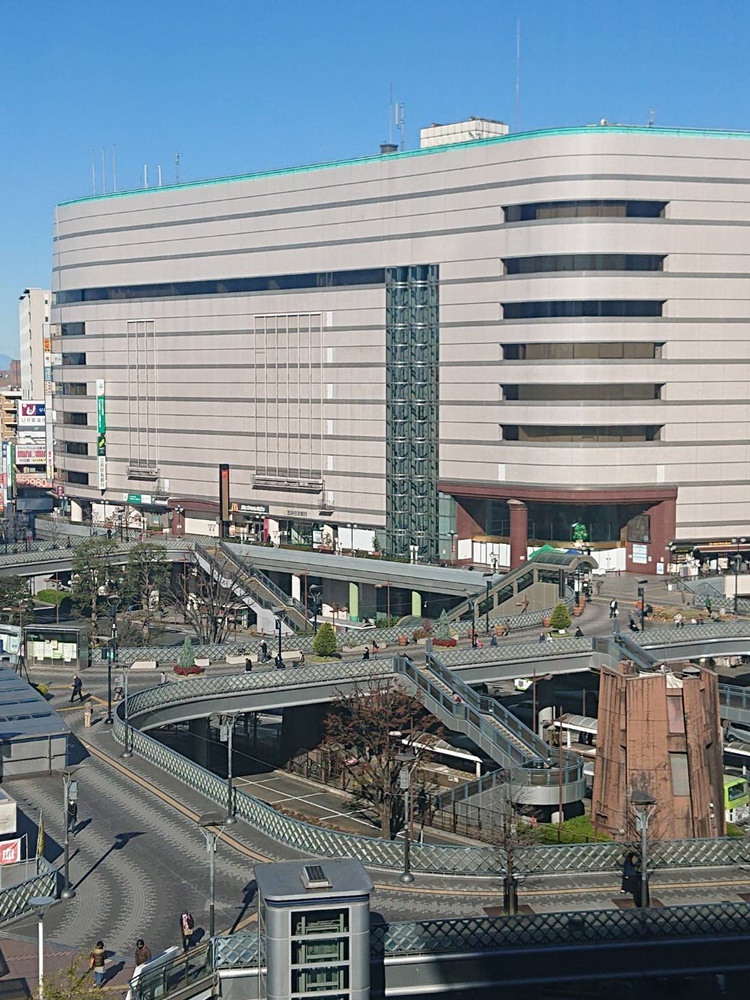 ペデストリアンデッキが整備された川口駅東口
